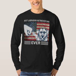 Mens Best Labrador Retriever Dad Ever Usa Flag 4th T-Shirt