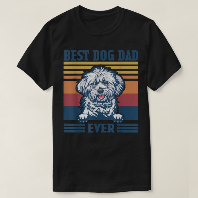 Mens Best Lhasa Apso Dad Ever Funny Dog Dad Father T-Shirt (Design Front)