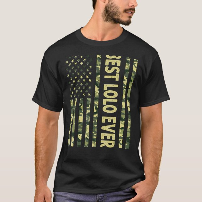 Mens Best Lolo Ever Us American Flag   Grandpa Fat T-Shirt (Front)