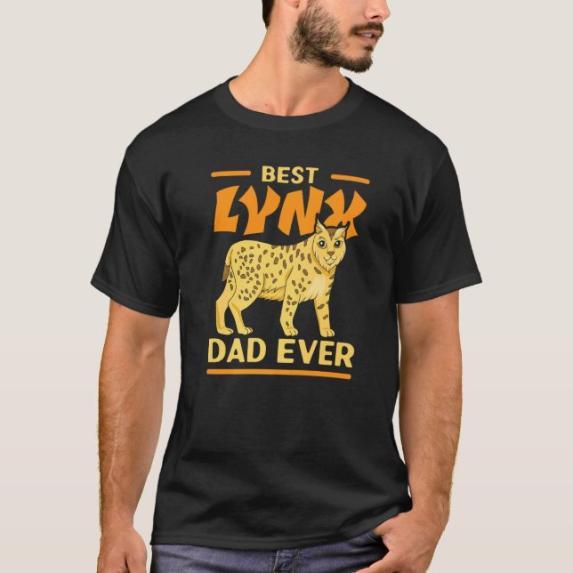 Mens Best Lynx Dad Ever Zookeeper Wildlife Animal  T-Shirt (Front)
