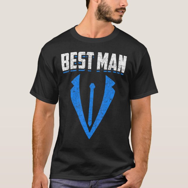 Mens Best Man Wedding Groom Marriage  Bachelor Par T-Shirt (Front)