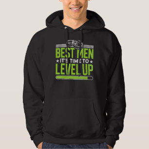 Mens Best Men It's Time To Level Up Bachelor Party Hoodie