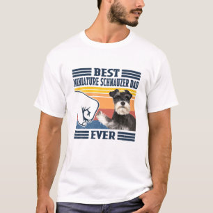 Mens Best Miniature Schnauzer Dad Ever Funny Dog L T-Shirt