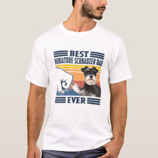Mens Best Miniature Schnauzer Dad Ever Funny Dog L T-Shirt