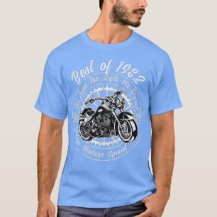 Mens Best Of 1982 40th Birthday Grandpa Dad Motorc T-Shirt