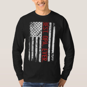 Mens Best Opa Ever Us American Flag For Father's T-Shirt