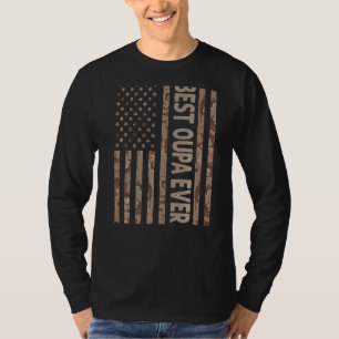 Mens Best Oupa Ever Us American Flag Grandpa Fath T-Shirt