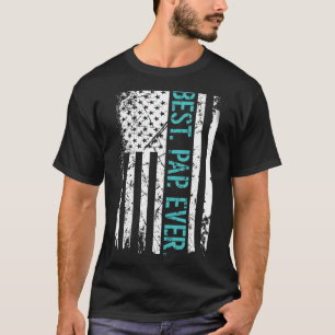 Mens Best Pap Ever Us American Flag Father's Day F T-Shirt