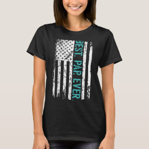 Mens Best Pap Ever Us American Flag Father's Day F T-Shirt