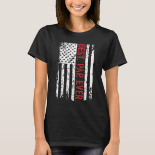 Mens Best Pap Ever Us American Flag For Father's T-Shirt