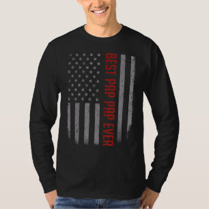 Mens Best Pap Pap Ever American Flag   For Father' T-Shirt