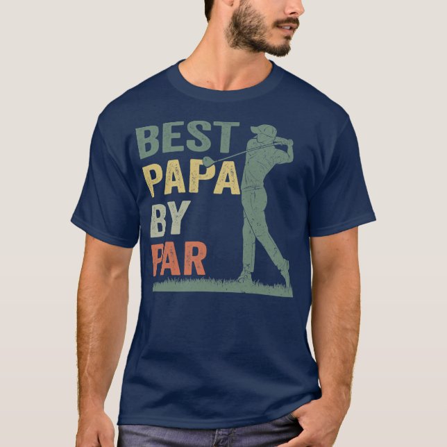 Mens Best Papa By Par Golf Lover Papa Father's T-Shirt (Front)