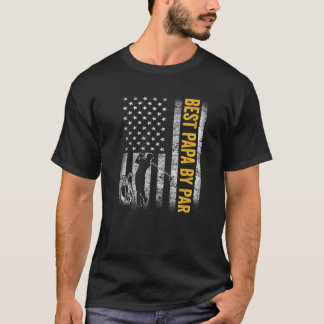 Mens Best Papa By Par US American Flag Father's Da T-Shirt