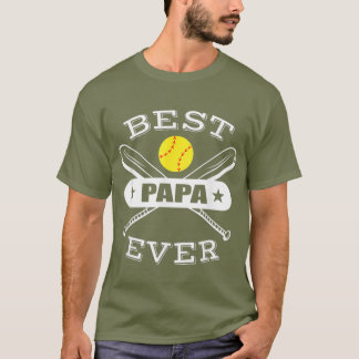 Mens Best Papa Ever Gift for Softball Grandpa T-Shirt