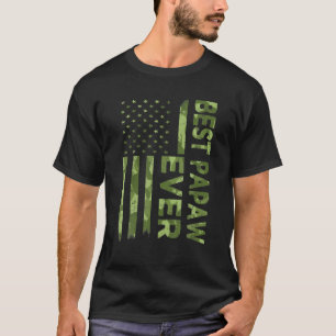 Mens Best Papaw Ever Father's Day Camouflage Ameri T-Shirt