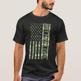 Mens Best Papaw Ever Us American Flag Camo Fathers T-Shirt