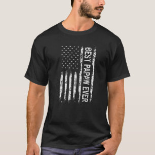 Mens Best Papaw Ever Us American Flag Father's D T-Shirt