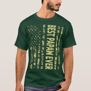 Mens Best Papaw Ever US American Flag Funny Grandp T-Shirt