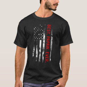 Mens Best Papaw Ever Vintage US American Flag Fat T-Shirt