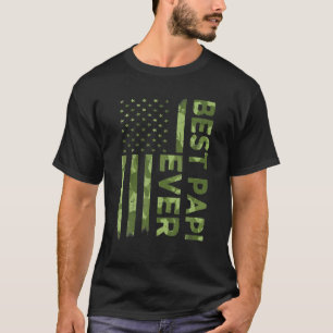Mens Best Papi Ever Father's Day Camouflage Americ T-Shirt