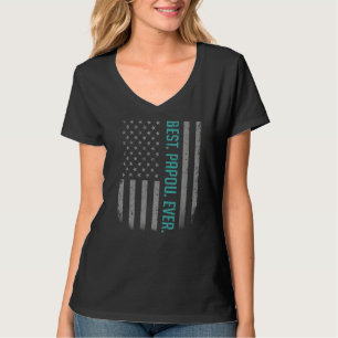 Mens Best Papou Ever Us American Flag For Father T-Shirt