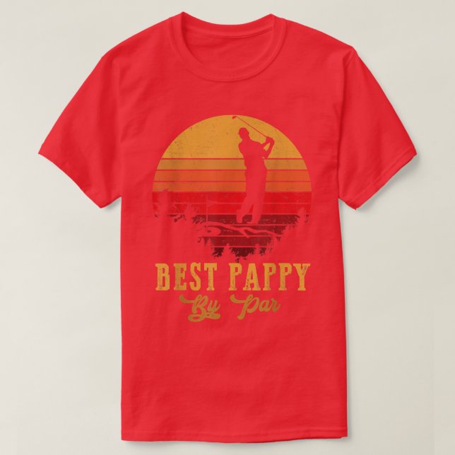Mens Best Pappy By Par Father's Day Golf Golfing  T-Shirt (Design Front)