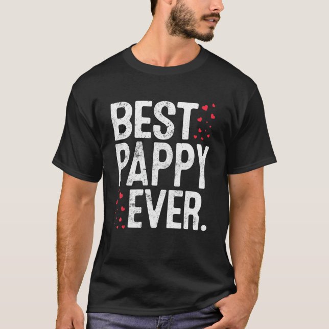 Mens Best Pappy Ever   Pappy   Valentines Day T-Shirt (Front)