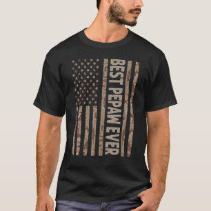 Mens Best Pepaw Ever Us American Flag Grandpa Fat T-Shirt
