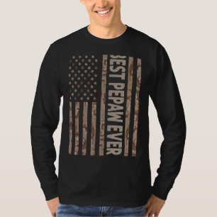 Mens Best Pepaw Ever Us American Flag Grandpa Fat T-Shirt