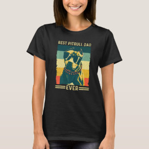 Mens Best Pitbull Dad Ever Vintage Retro Dog T-Shirt
