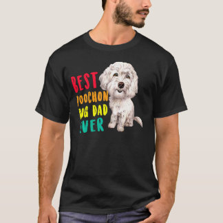 Mens Best Poochon Dog Dad Ever Fathers Day Funny C T-Shirt