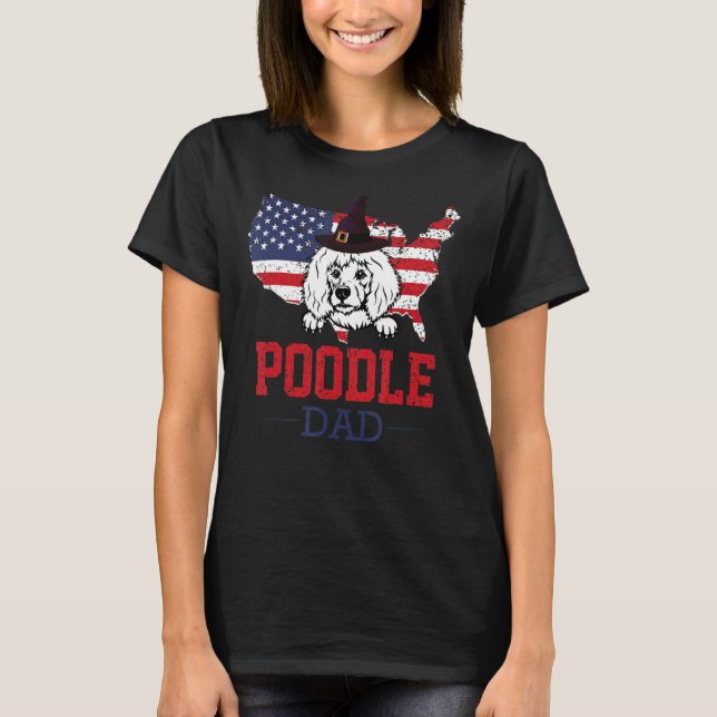 Mens Best Poodle Dad Dog Owner  Fathers Day  Doggy T-Shirt (Front)