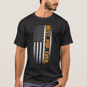 Mens Best Pop Ever Vintage American Flag Fathers D T-Shirt