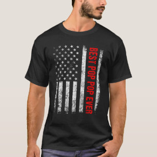 Mens Best Pop Pop Ever US American Flag  Fathers D T-Shirt