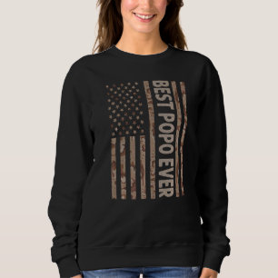 Mens Best Popo Ever Us American Flag Grandpa Fath Sweatshirt