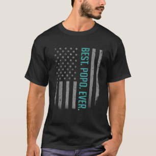Mens Best Popo Ever US American Flag Shirt Gifts F