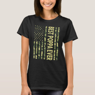 Mens Best Poppa Ever Us American Flag Grandpa Fa T-Shirt