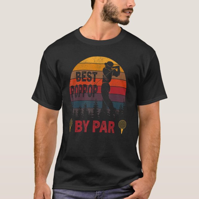 Mens Best Poppop By Par Golf Father's Day Daddy 1 T-Shirt (Front)
