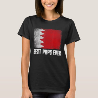 Mens Best Pops Ever Bahrain Flag Patriotic Dad Dad T-Shirt
