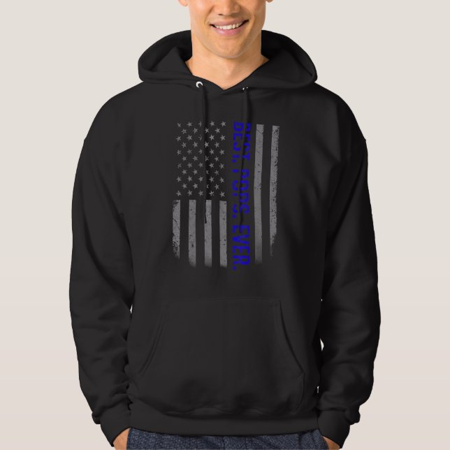 Mens Best Pops Ever Us American Flag   For Father' Hoodie (Front)