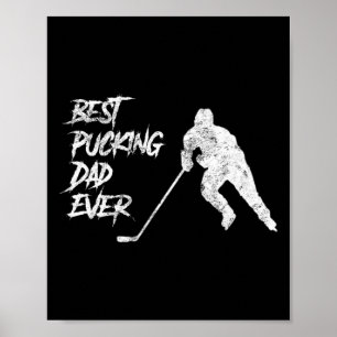 Mens Best Pucking Dad Ever Hockey Father's Day Gif Poster