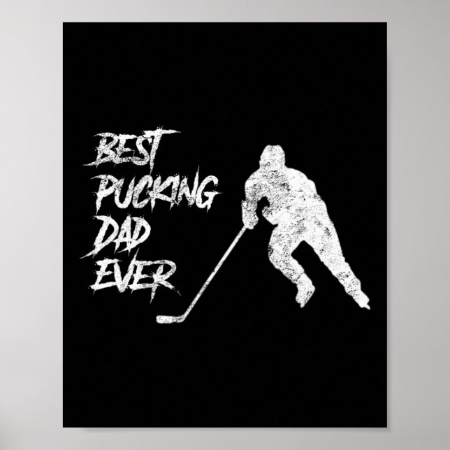 Mens Best Pucking Dad Ever Hockey Father's Day Gif Poster (Front)
