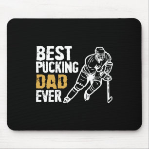 Mens Best Pucking Dad Ever Retro Ice Hockey Coach  Mouse Mat