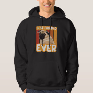 Men's Best Pug Dad Ever American Flag 4th Of July Hoodie