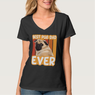 Men's Best Pug Dad Ever American Flag 4th Of July T-Shirt