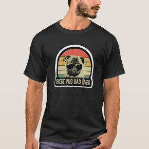 Men's Best Pug Dad Ever American Flag 4th Of July T-Shirt