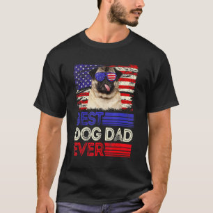 Mens Best Pug Dad Ever American Flag Patriotic T-Shirt