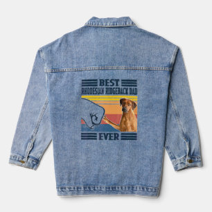Mens Best Rhodesian Ridgeback Dad Ever Dog Fathe Denim Jacket