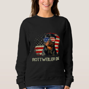 Mens Best Rottweiler Dad Ever American Flag 4th Of Sweatshirt