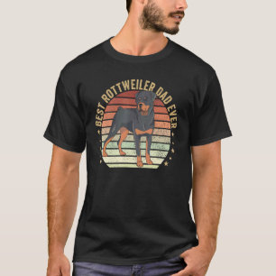Mens Best Rottweiler Dad Ever Retro Sunset Rottwei T-Shirt